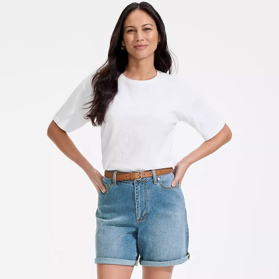 Women's Soft Denim Mid Rise 7" Jean Shorts