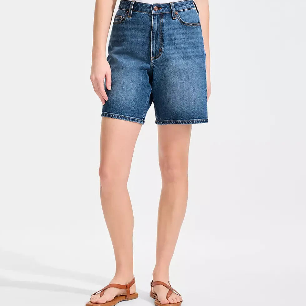 Women's Soft Denim Mid Rise 7" Jean Shorts
