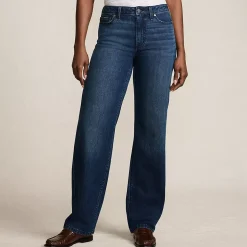 Women's Soft Denim Mid Rise Relaxed Straight Leg Jeans