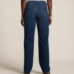 Women's Soft Denim Mid Rise Relaxed Straight Leg Jeans