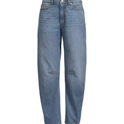 Women's Soft Denim Mid Rise Relaxed Barrel Leg Ankle Jeans