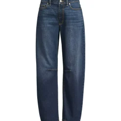 Women's Soft Denim Mid Rise Relaxed Barrel Leg Ankle Jeans
