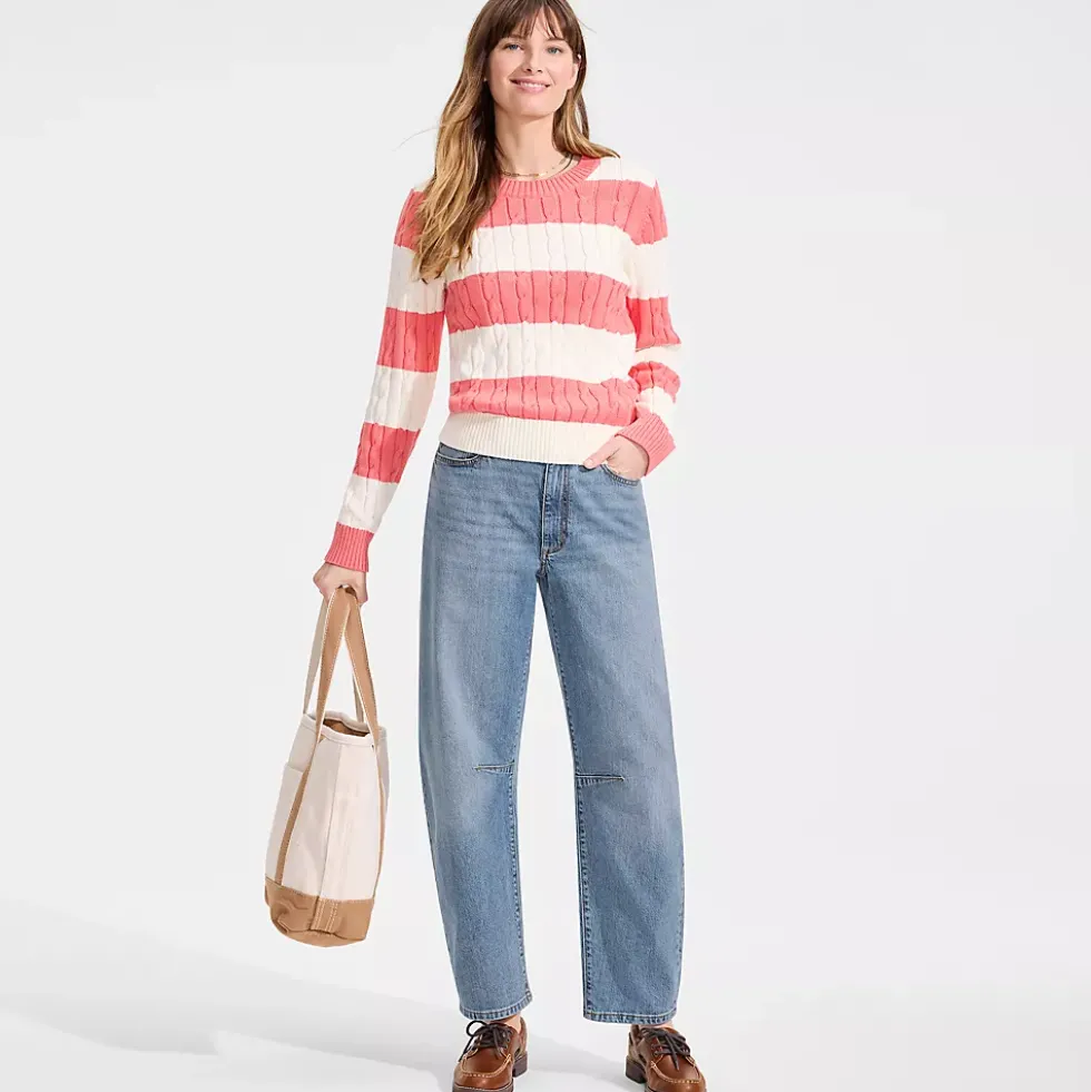 Women's Soft Denim Mid Rise Relaxed Barrel Leg Ankle Jeans