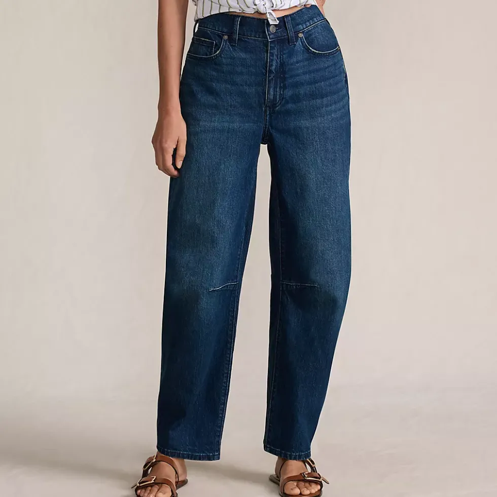 Women's Soft Denim Relaxed Barrel Leg Ankle Jeans