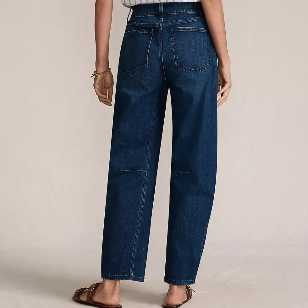 Women's Soft Denim Relaxed Barrel Leg Ankle Jeans