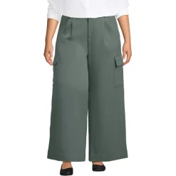Women's Soft Polish Cargo High Rise Wide Leg Pants