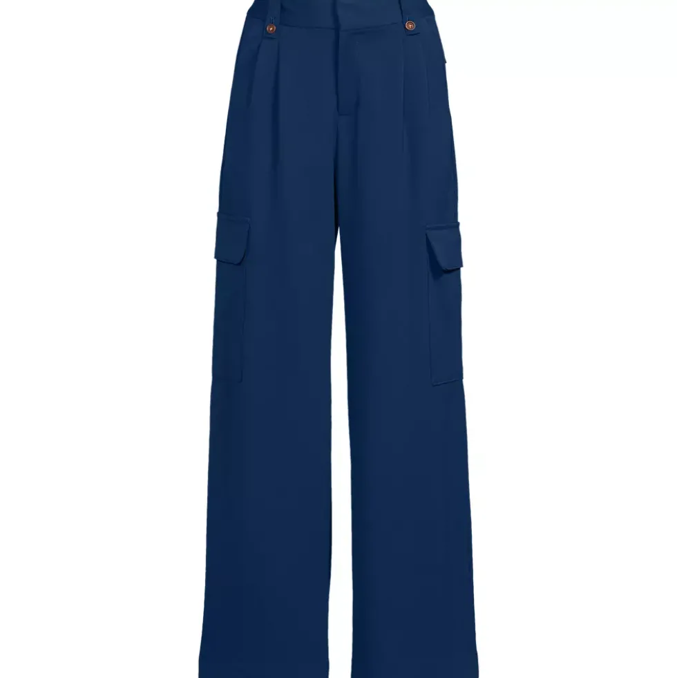 Women's Soft Polish Cargo High Rise Wide Leg Pants