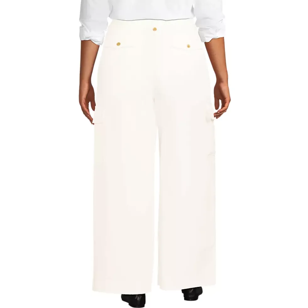 Women's Soft Polish Cargo High Rise Wide Leg Pants