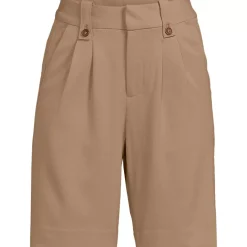 Women's Soft Polish High Rise Pleated 10" Shorts