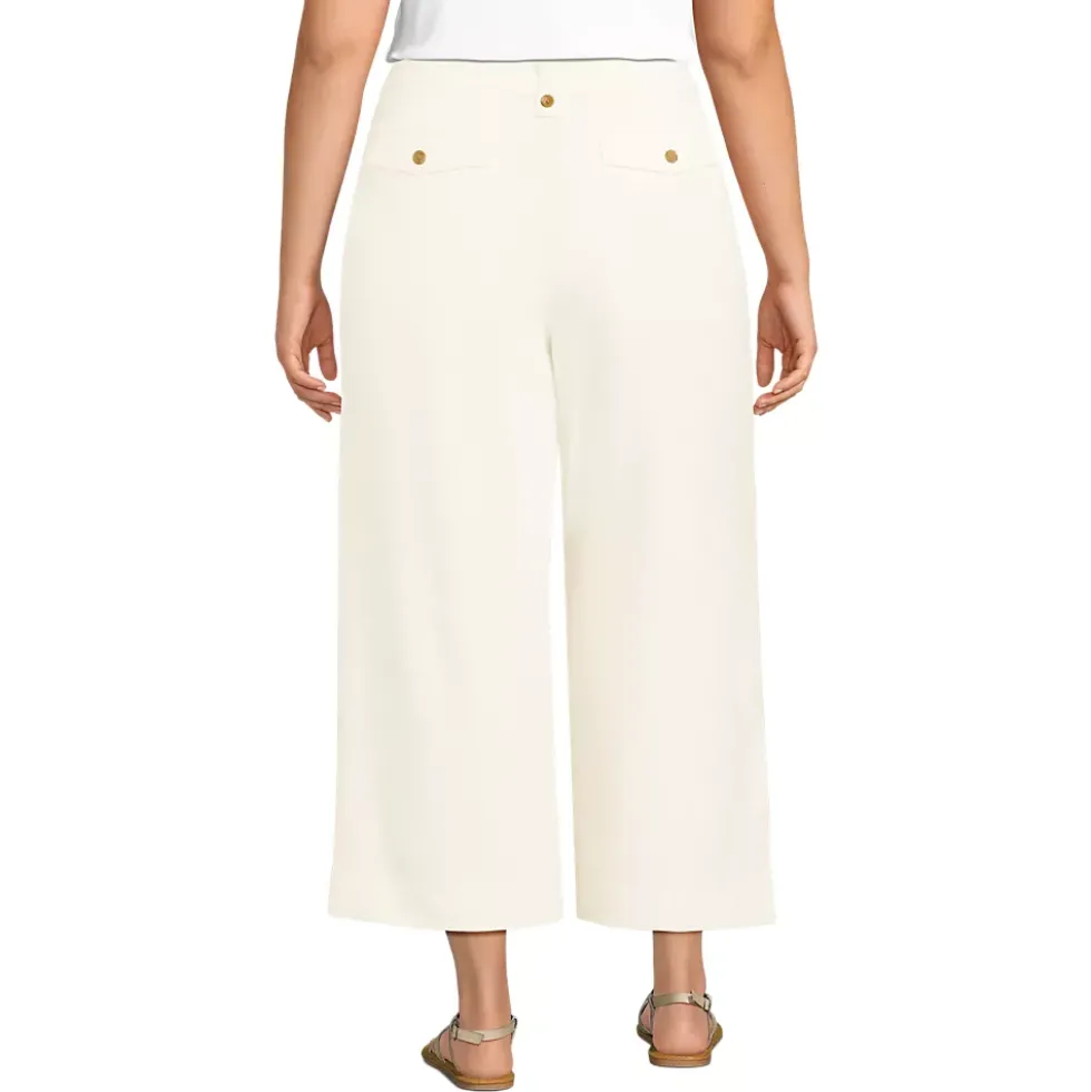 Women's Soft Polish High Rise Wide Leg Crop Pants