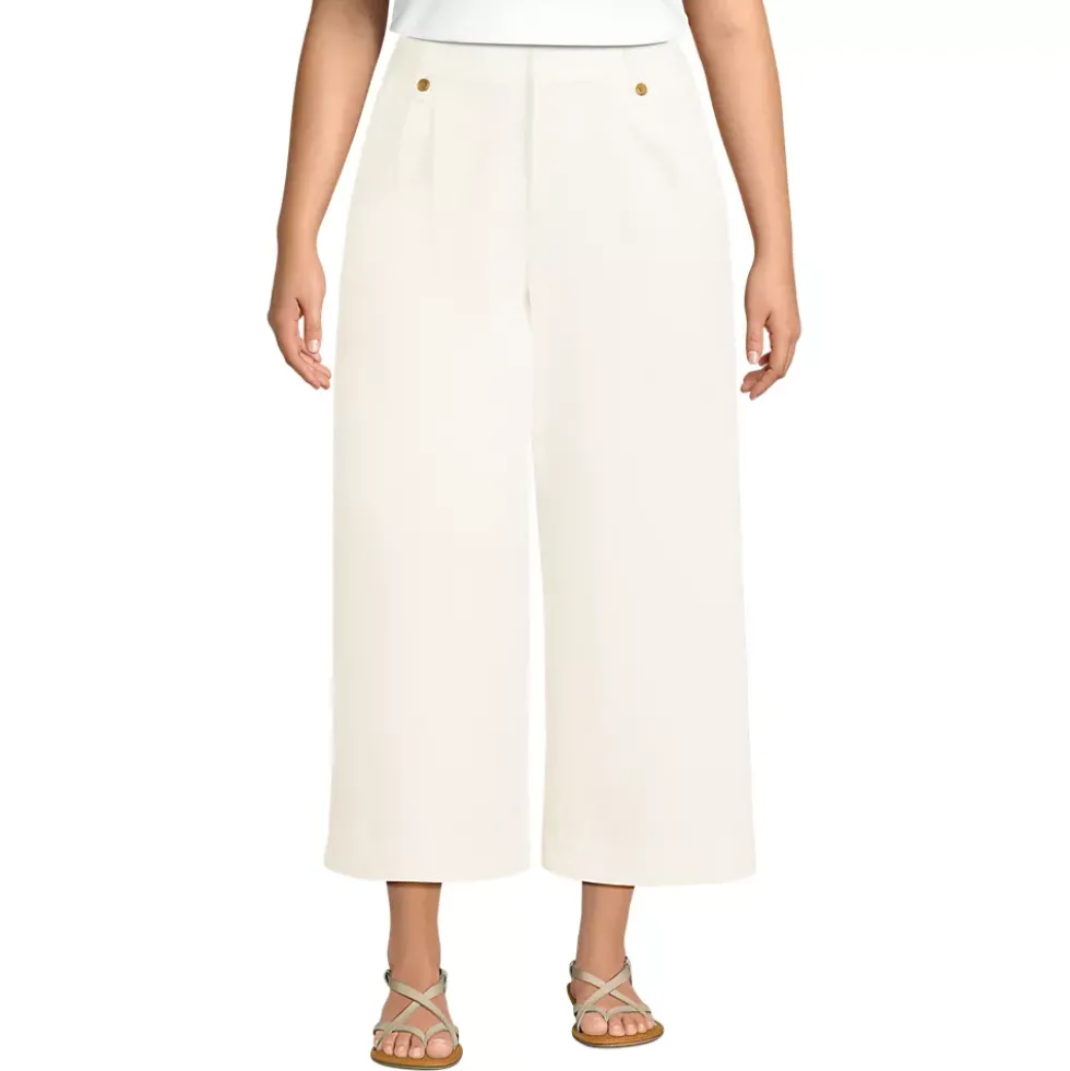 Women's Soft Polish High Rise Wide Leg Crop Pants