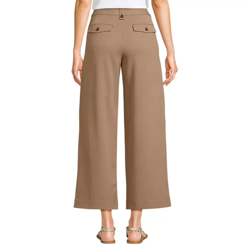 Women's Soft Polish High Rise Wide Leg Crop Pants