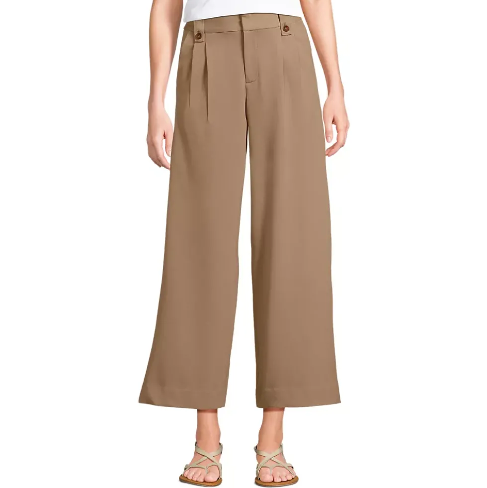 Women's Soft Polish High Rise Wide Leg Crop Pants