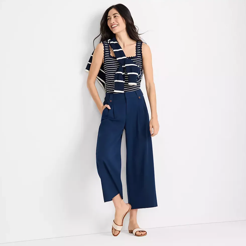 Women's Soft Polish High Rise Wide Leg Crop Pants