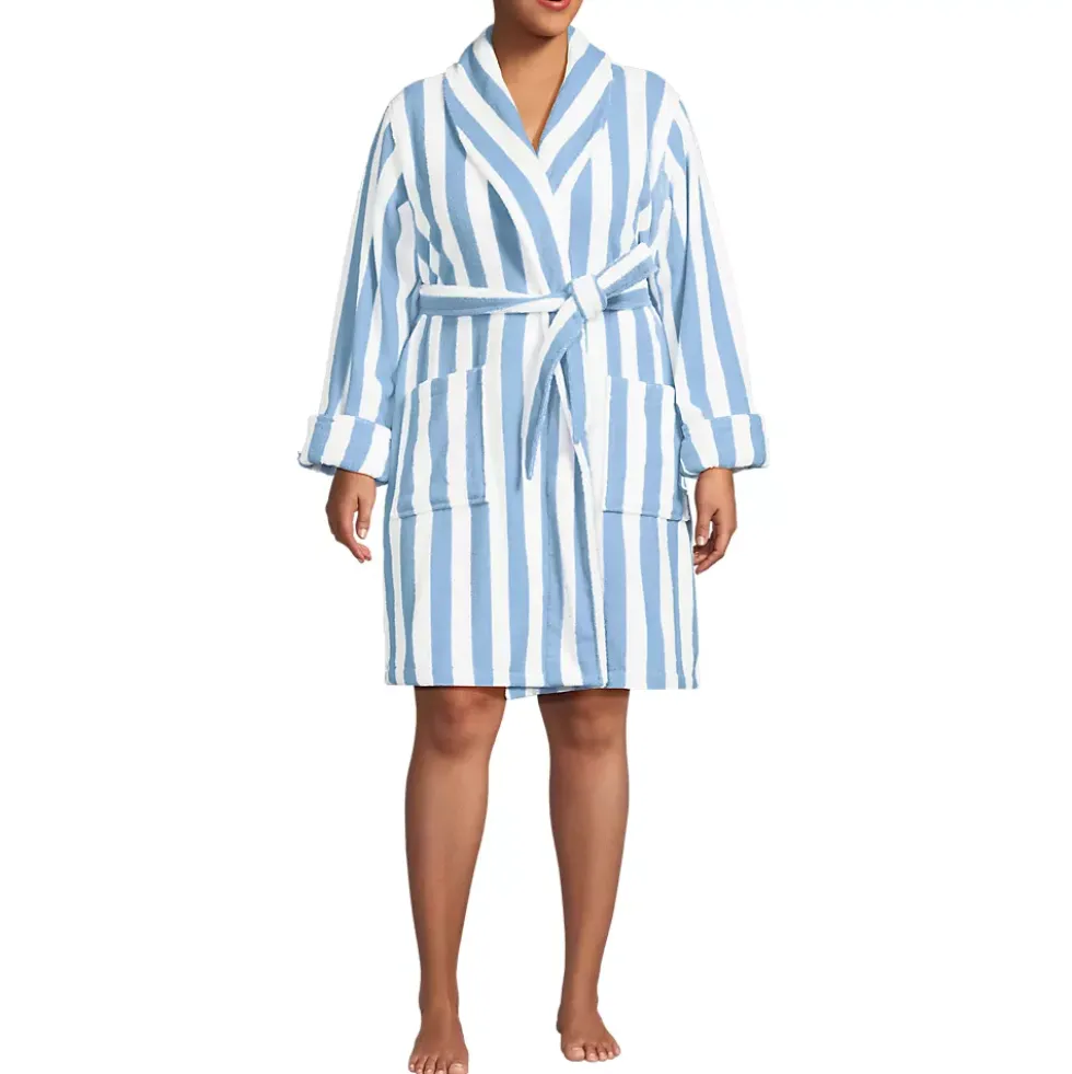 Women's Soft Terry Long Sleeve Knee Length Robe