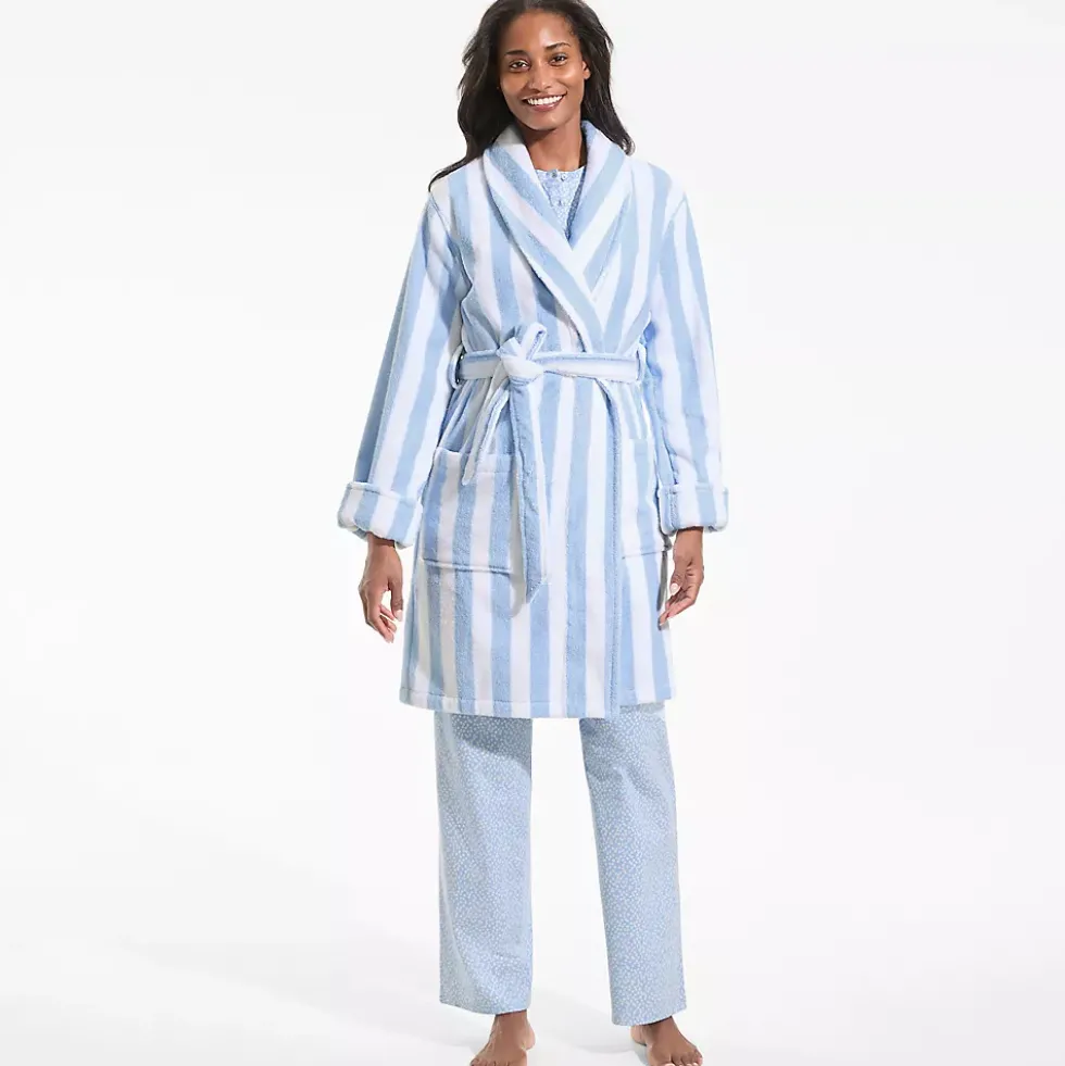 Women's Soft Terry Long Sleeve Knee Length Robe