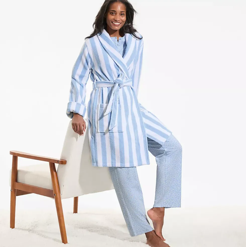 Women's Soft Terry Long Sleeve Knee Length Robe