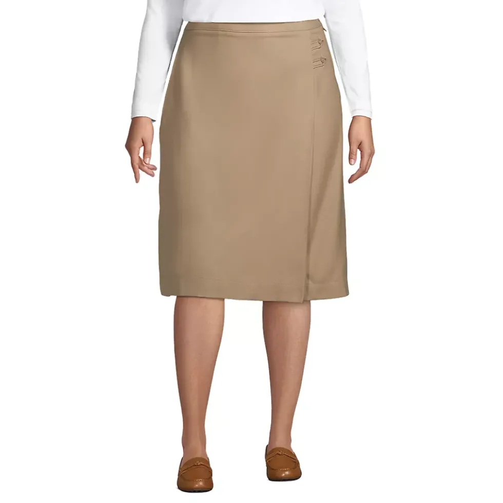 Women's Solid A-line Skirt Below the Knee