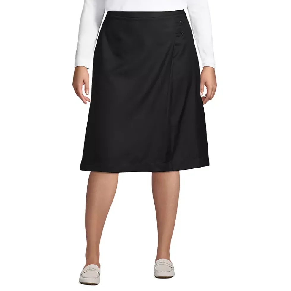 Women's Solid A-line Skirt Below the Knee