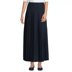 Women's Solid Pleated Skirt Ankle Length