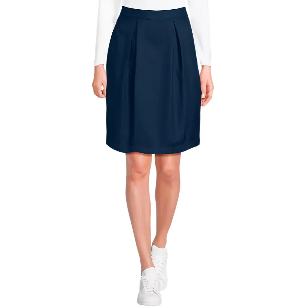 Women's Solid Pleated Skort Top of Knee