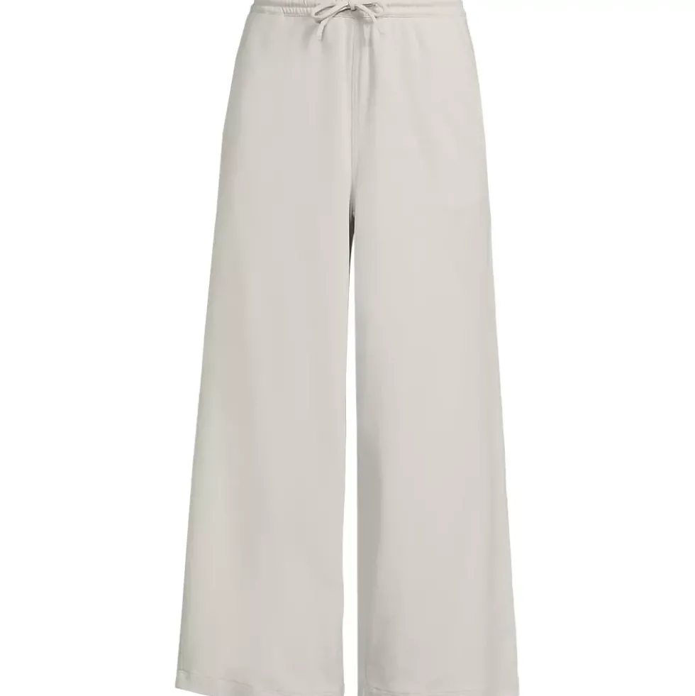 Women's Sport Knit Elastic Waist Wide Leg Crop Pants