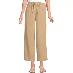 Women's Sport Knit Elastic Waist Wide Leg Crop Pants