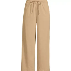 Women's Sport Knit Elastic Waist Wide Leg Crop Pants