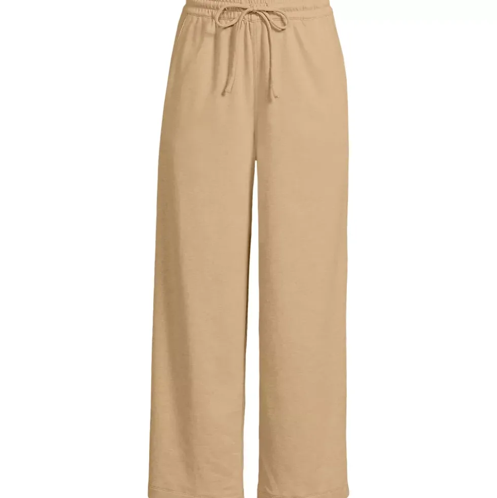 Women's Sport Knit Elastic Waist Wide Leg Crop Pants