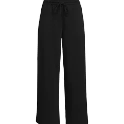 Women's Sport Knit Elastic Waist Wide Leg Crop Pants