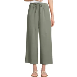 Women's Sport Knit Elastic Waist Wide Leg Crop Pants