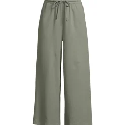 Women's Sport Knit Elastic Waist Wide Leg Crop Pants