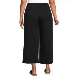 Women's Sport Knit Elastic Waist Wide Leg Crop Pants