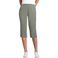 Women's Sport Knit High Rise Elastic Waist Capri Pants