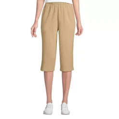 Women's Sport Knit High Rise Elastic Waist Capri Pants