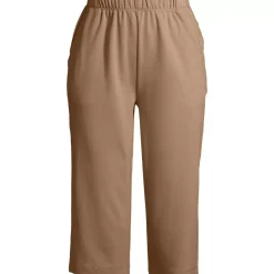 Women's Sport Knit High Rise Elastic Waist Capri Pants