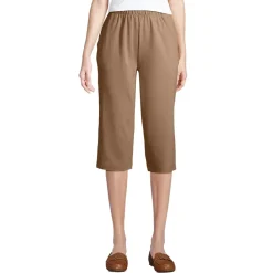 Women's Sport Knit High Rise Elastic Waist Capri Pants