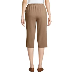 Women's Sport Knit High Rise Elastic Waist Capri Pants