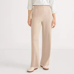Women's Sport Knit High Rise Pleated Wide Leg Pants