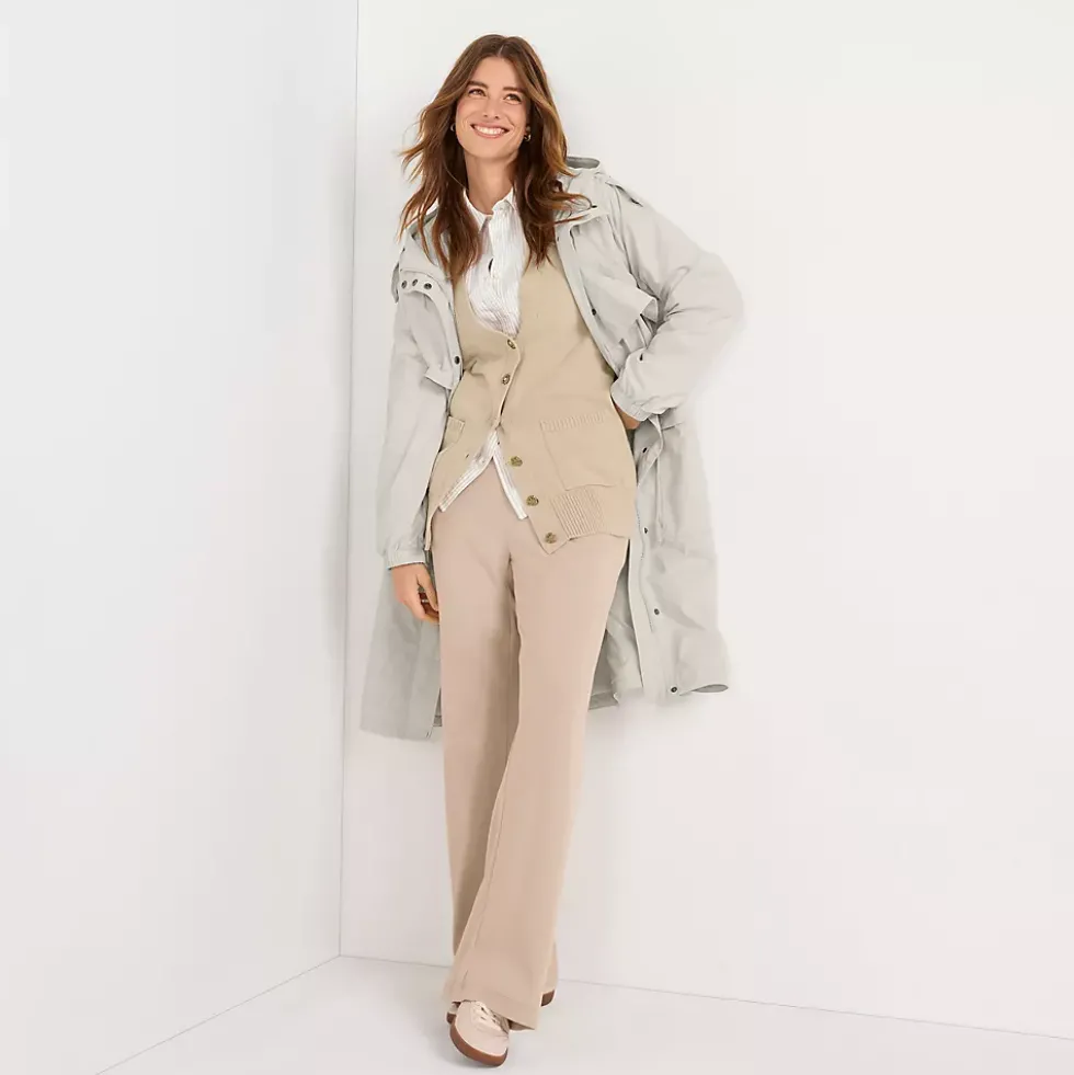 Women's Sport Knit High Rise Pleated Wide Leg Pants