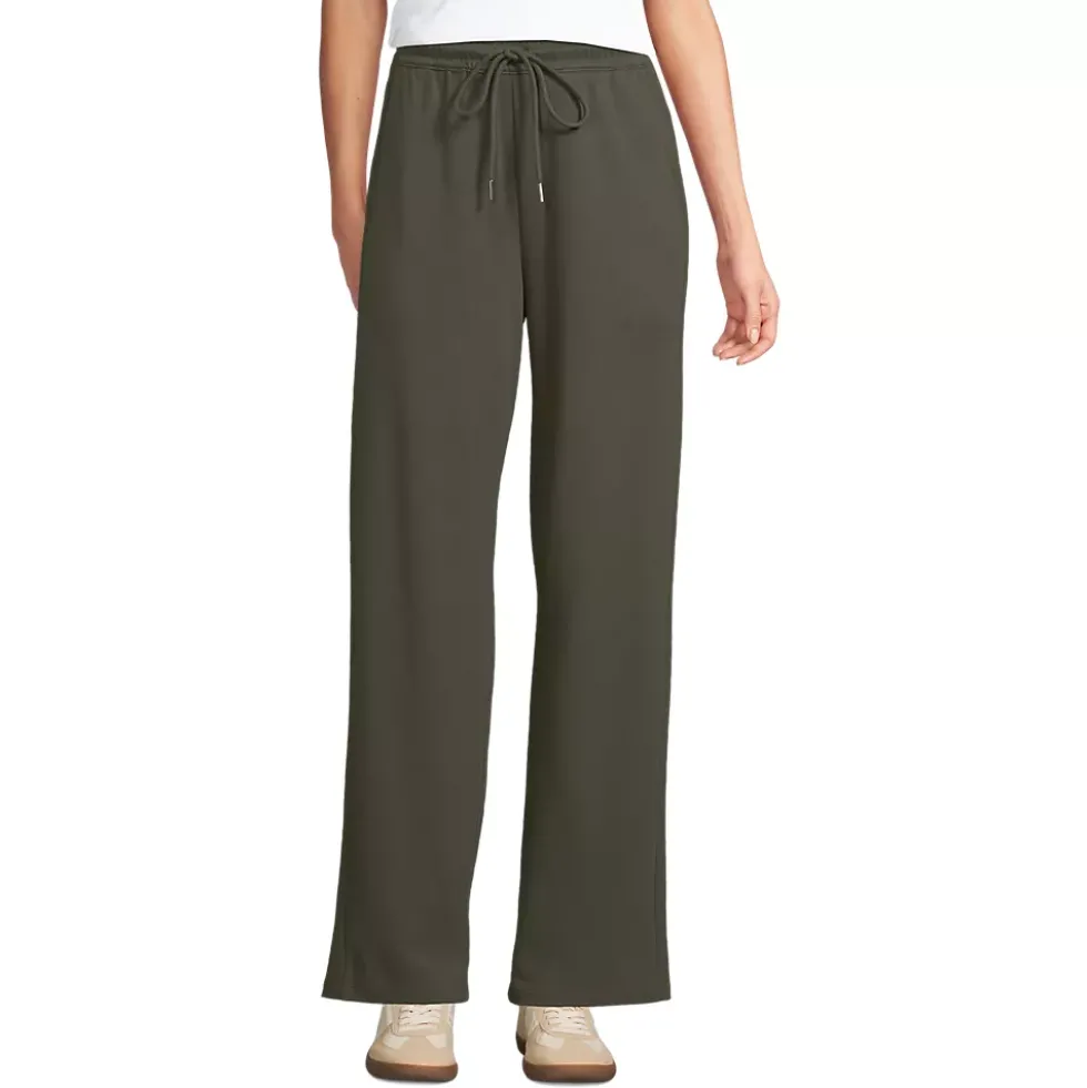 Women's Sport Knit High Rise Pull On Relaxed Straight Leg Pants