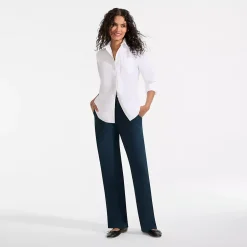 Women's Sport Knit High Rise Pull On Relaxed Straight Leg Pants