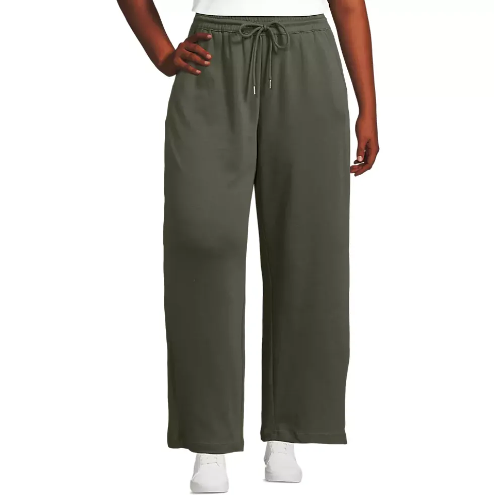 Women's Sport Knit High Rise Pull On Relaxed Straight Leg Pants