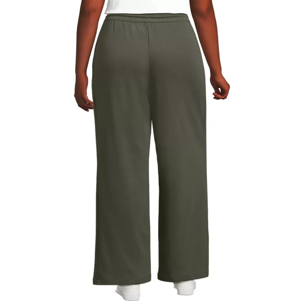 Women's Sport Knit High Rise Pull On Relaxed Straight Leg Pants