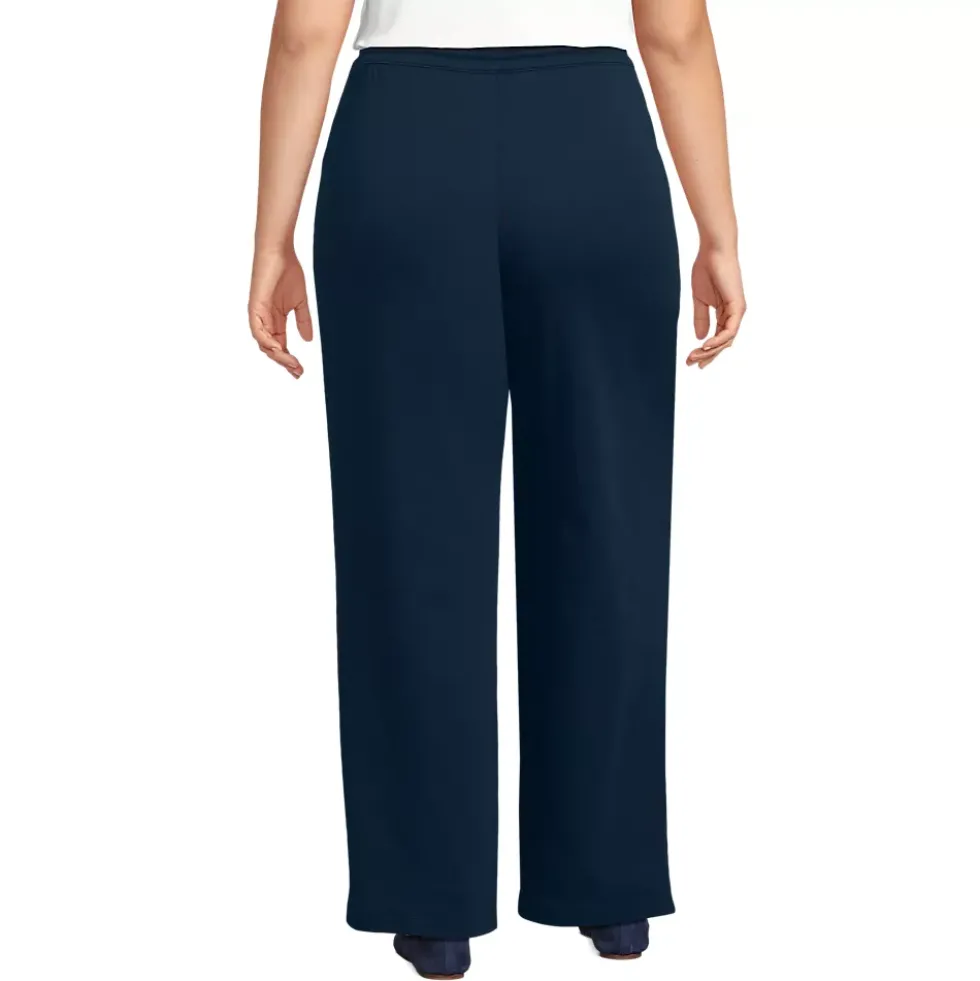 Women's Sport Knit High Rise Pull On Relaxed Straight Leg Pants
