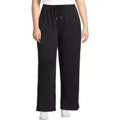 Women's Sport Knit High Rise Pull On Relaxed Straight Leg Pants