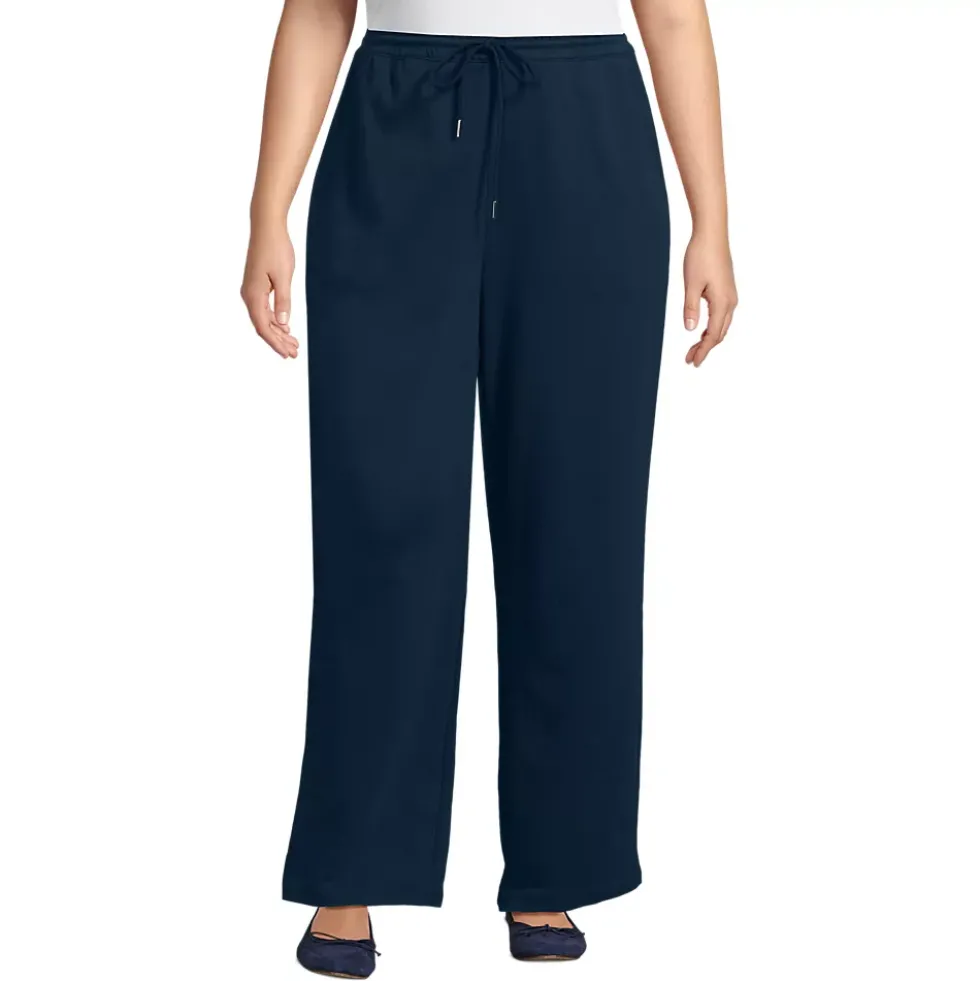Women's Sport Knit High Rise Pull On Relaxed Straight Leg Pants