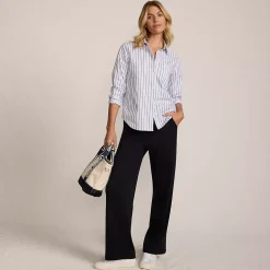 Women's Sport Knit High Rise Pull On Relaxed Straight Leg Pants