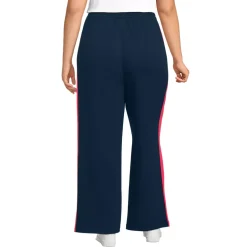 Women's Sport Knit High Rise Relaxed Straight Leg Side Stripe Pants