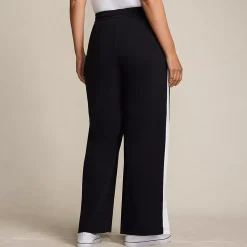 Women's Sport Knit High Rise Relaxed Straight Leg Side Stripe Pants